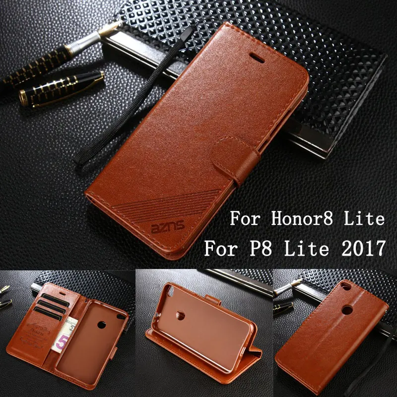 Для Huawei P8 Lite 2017 / Honor 8 чехол высокого качества из искусственной кожи с подставкой в