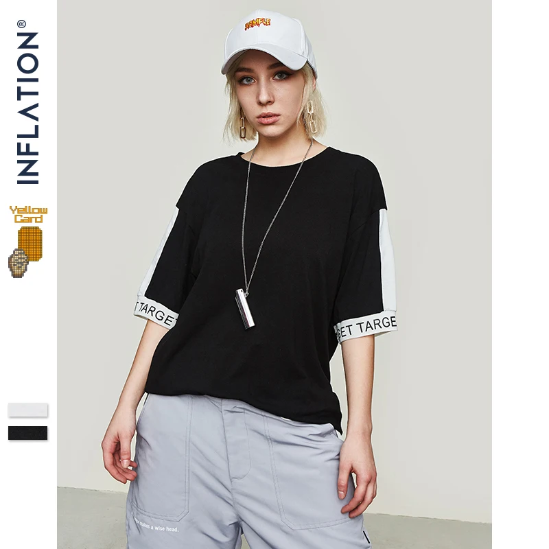 Мужская футболка с О образным вырезом INFLATION хлопковая Футболка в стиле хип хоп