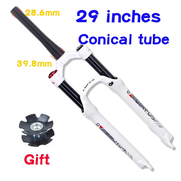 29 Tapered white LMFCS MTB велосипедная передняя вилка 26 27,5 29 дюймов из магниевого сплава air Dampong горный велосипед 32 rl100мм передняя вилка дисковый тормоз велосипед - Цвет: 29 Tapered white