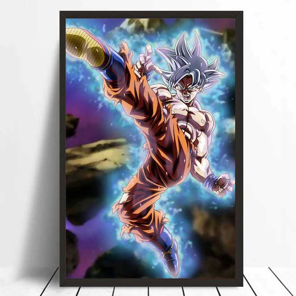 FX060 Dragon Ball Super Ultra Instinct Goku Япония Аниме Комикс горячий плакат искусство шелковые светлые холщовые современная домашняя, комнатная, настенная Печатный Декор - Цвет: Фиолетовый