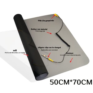 ESD Антистатическая большая настольная подставка платформа для обслуживания заземление провод ESD для ремонта рабочие коврики 700x500 мм