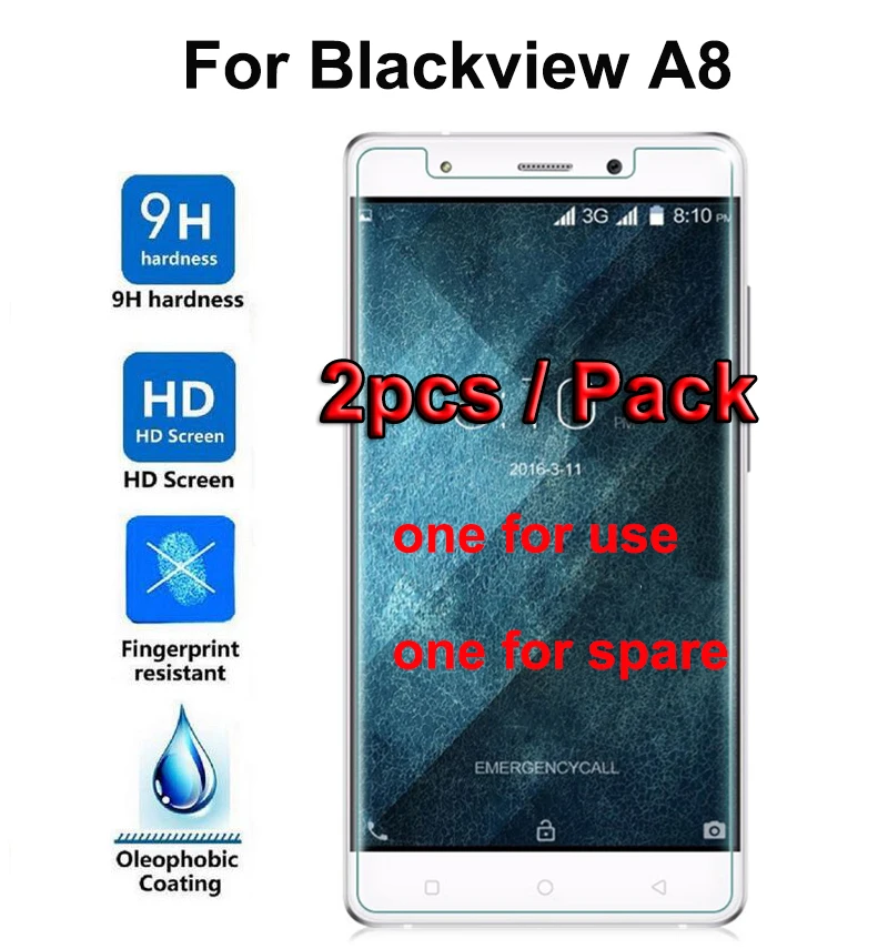 2 шт. закаленное стекло Blackview A8 защита экрана A 8 9H прозрачная пленка для защитная