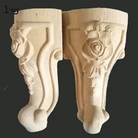 4pcs wood carving decal corner applique european furniture foot carved wood tv cabinet seat foot bathroom cabinet legs