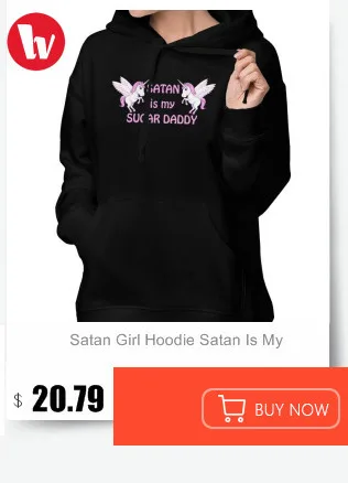 Толстовка с капюшоном для девочки-сатаны, Единорога с надписью «Hail Satan», толстовки с капюшоном из металла и дождя, черные толстовки с капюшоном, женские сексуальные пуловеры с капюшоном