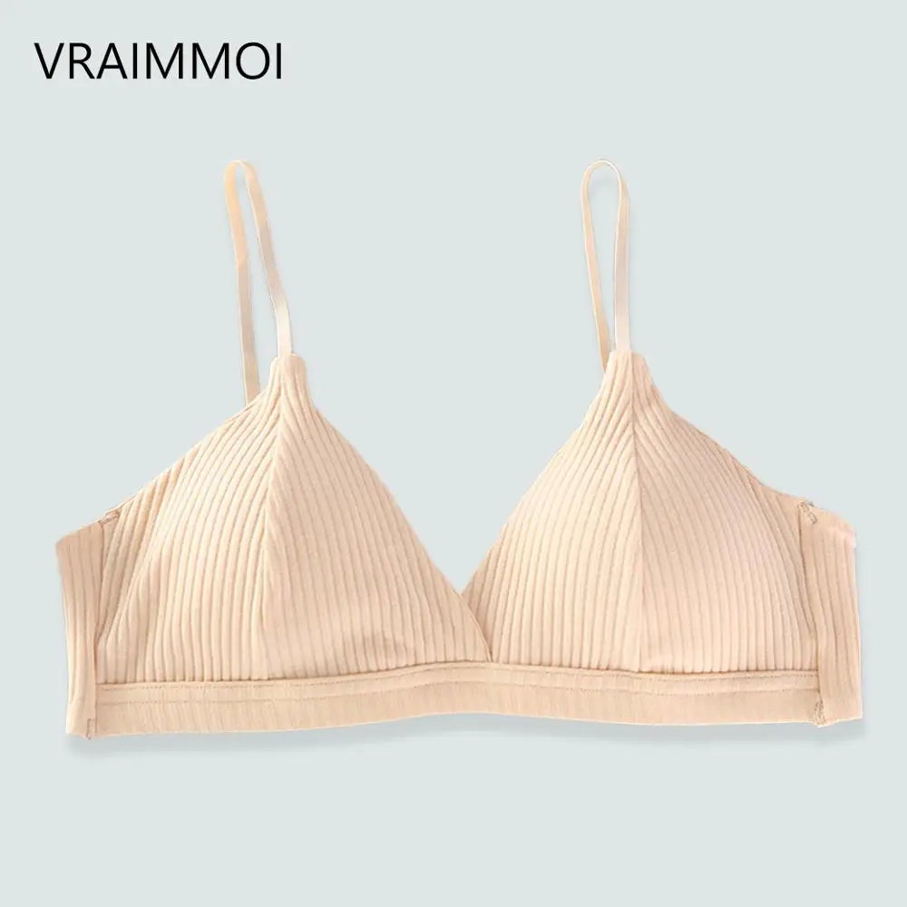 NUDE VRAIMMOI, элегантный сексуальный бюстгальтер, комфортное хлопковое нижнее белье, женское нижнее белье, летнее новое платье, стильный бесшовный бюстгальтер без косточек, Женская Интимная одежда - Цвет: NUDE