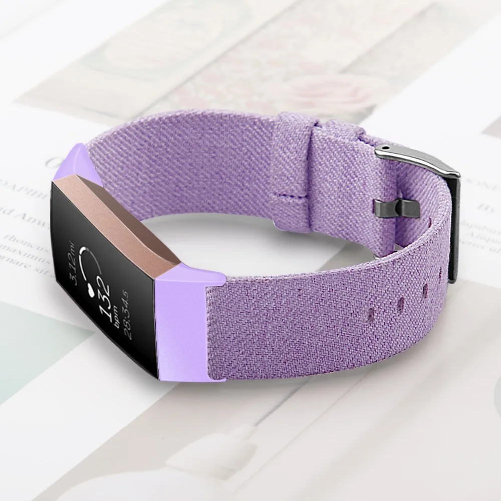 8 видов цветов ремешок для Fitbit Charge 3 Смарт браслет сменный тканевый нейлон мужчин