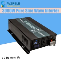 wzrelb continuous power 3000w pure sine wave solar inverter 24v to 220v off grid pure sine wave solar inverter solar converter