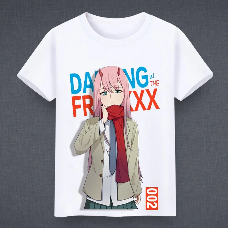 High Q унисекс аниме дорогой в FRANXX 002 футболка с рисунком Хиро ноль два имиго