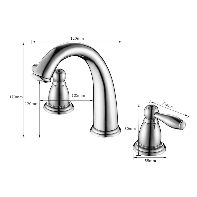 

Bathroom Basin Sink Faucet Double Handle Basin Faucet Double Hole Mixer Tap Cold And Hot Deck Mount For Bathroom
