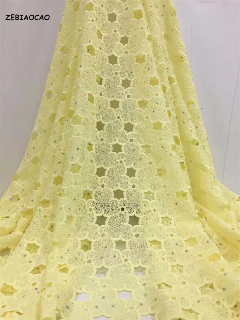 New design in 2020 France Mesh Hollow Water soluble Wedding lace High quality soft Nigerian Rhinestone wedding fabric | Дом и сад
