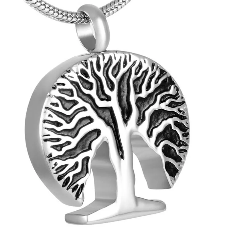 

IJD8313 Tree Cremation Jewelry For Women Men Stainless Steel Memorial Necklace Urn Pendant Hold Ashes