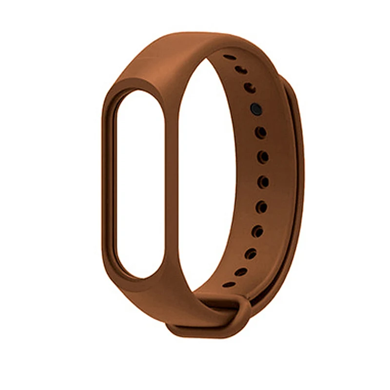 Браслет из нержавеющей стали ремешок для Mi Band 3 браслет высокого качества силиконовые браслеты на запястье Mi Band 3 ремешок умные аксессуары - Цвет: Коричневый