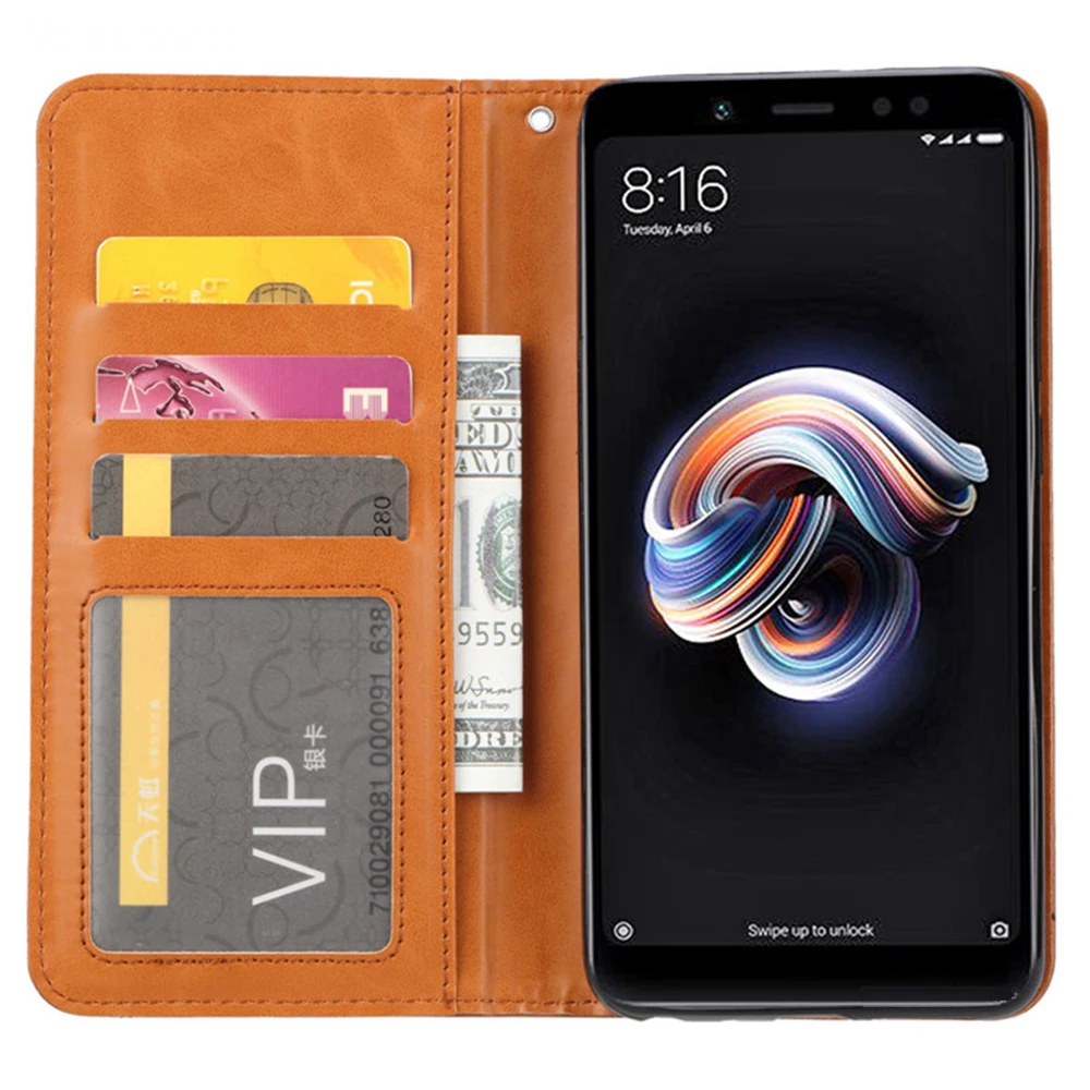 Чехол-бумажник с откидной крышкой для Xiaomi mi 8 SE 6X A2 mi x 2 S, роскошные кожаные чехлы с отделениями для карт и подставкой для mi Red mi S2 Y2 Note 5 6 6A Pro