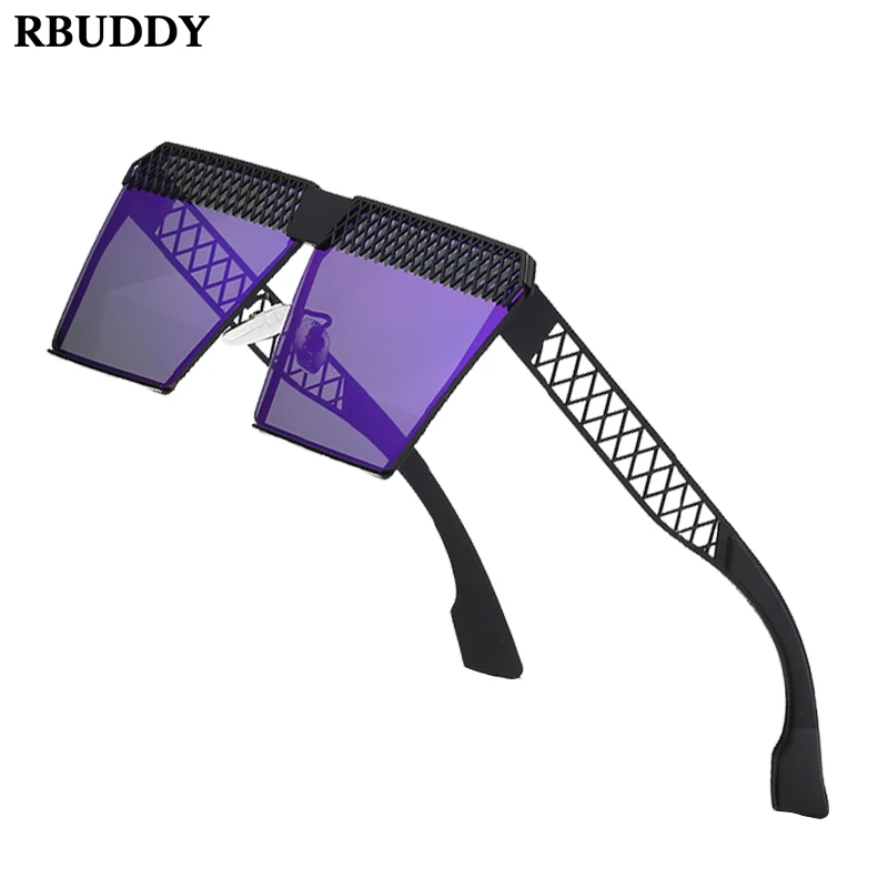 RBUDDY негабаритные ажурные солнцезащитные очки для женщин квадратная прозрачная