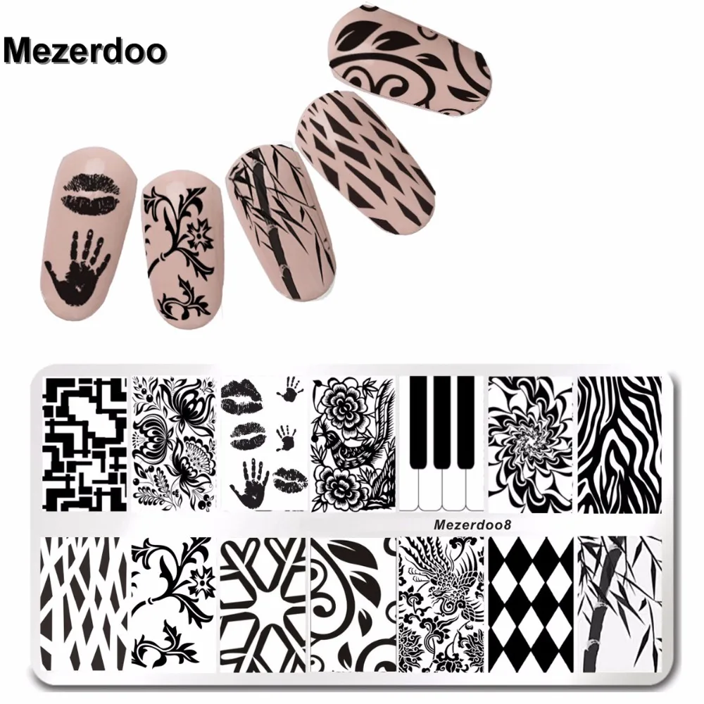 Ладонь Поцелуй Дизайн ногтей штамповочные пластины DIY Изображение ногтевого