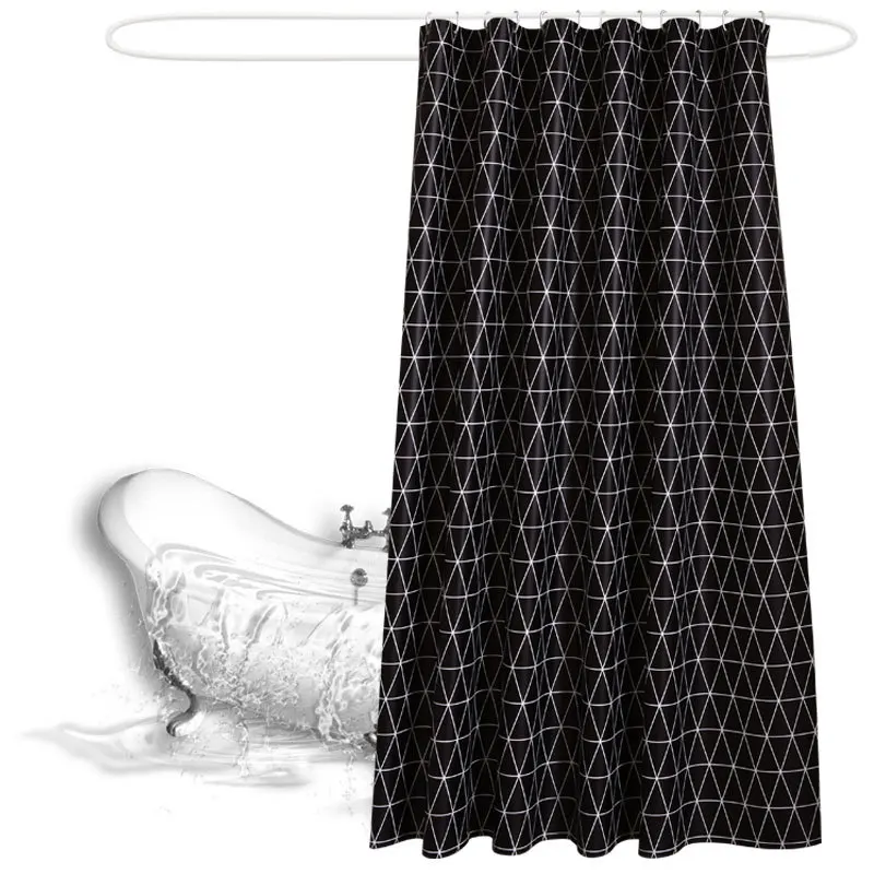 2018 черный экран для ванны с геометрическим рисунком экологически чистый PEVA