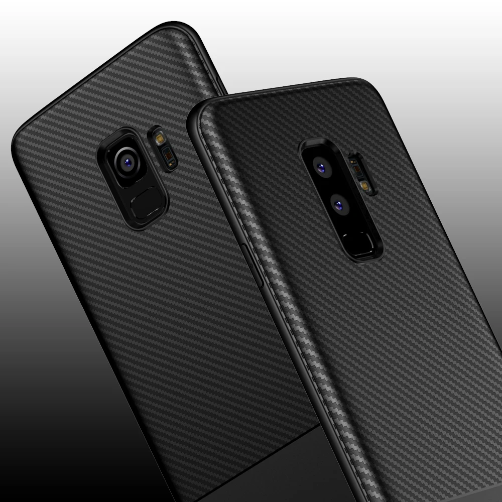 Роскошный чехол из углеродного волокна для Samsung Galaxy S9 Plus S9Plus силиконовый чехлы
