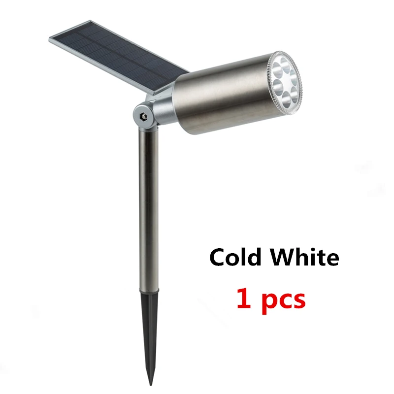 1 pcs Cold White Ландшафтные точечные светильники на солнечных батареях водонепроницаемые уличные солнечные лампы беспроводной датчик света Sunpower лампа для Садовая Дорога Путь - Испускаемый цвет: 1 pcs Cold White