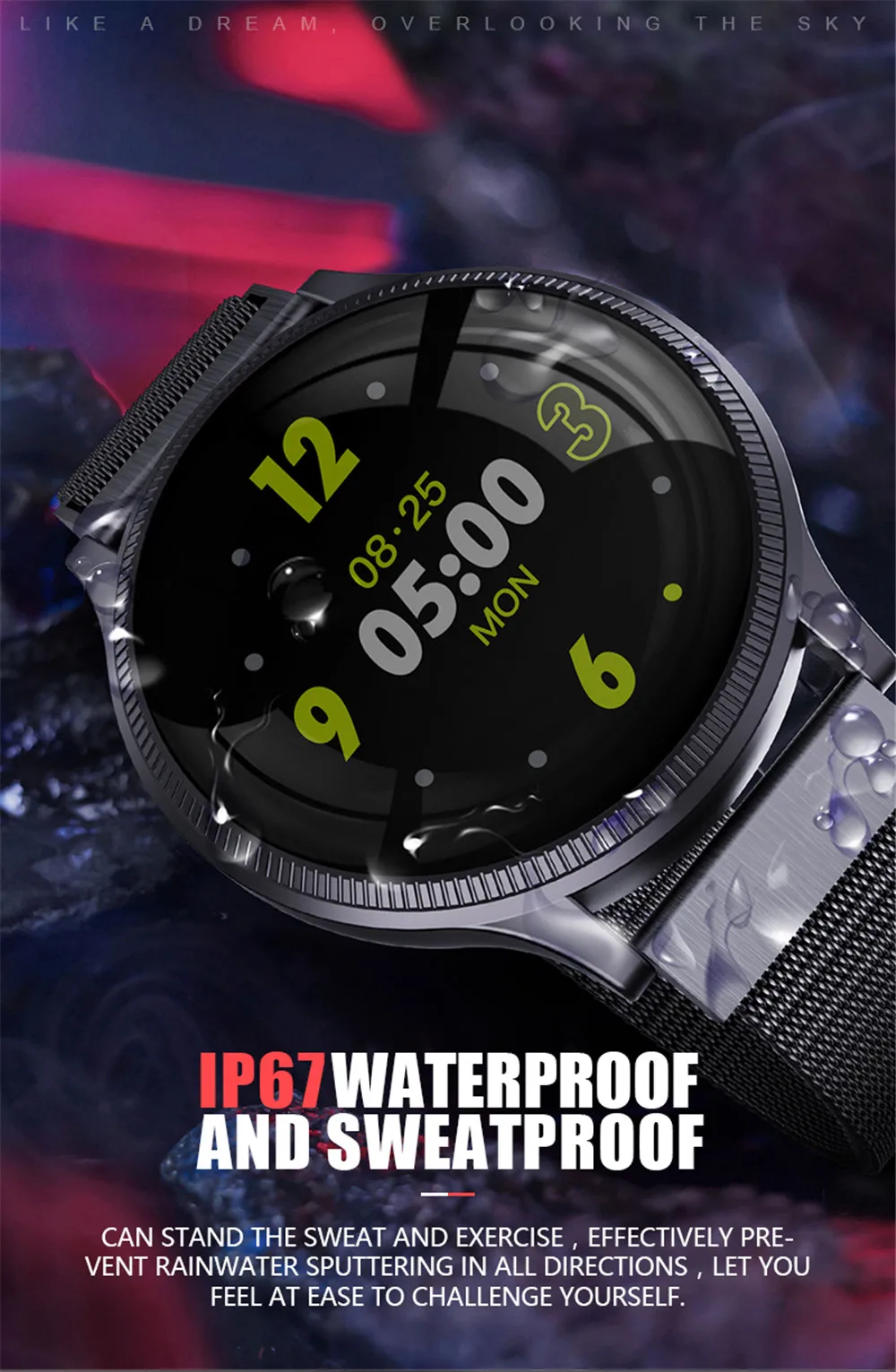 Новинка, Смарт-часы MK08 для фитнеса, трекер, IP67, водонепроницаемые, кровяное давление, умные часы, пульсометр, спортивные часы для Android IOS