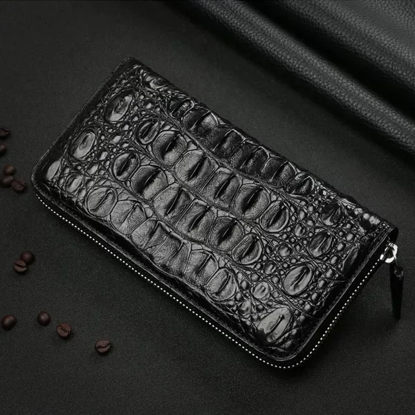 Мужской кошелек классический из натуральной кожи крокодила|designer purse|purse designerclutch