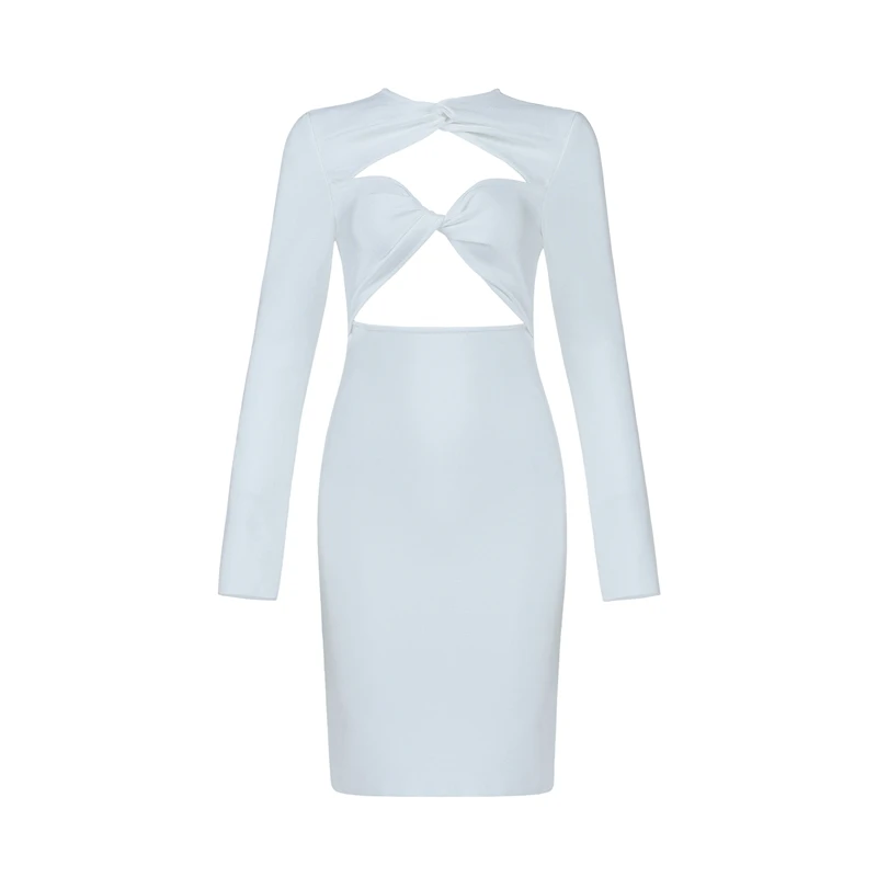 INDRESSME новинка сексуальное длинный рукав элегантное Бандажное платье с вырезом