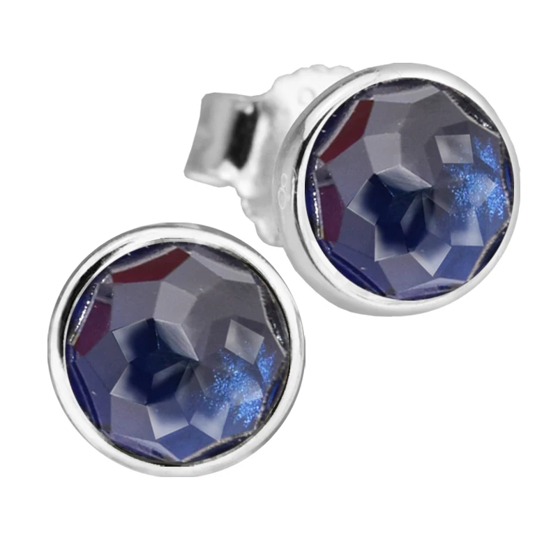 Серьги гвоздики с сапфиром из серебра 100% пробы|stud earrings|earrings free shippingearrings with studs |