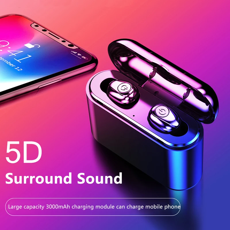 X8 TWS Bluetooth наушники 5D стерео беспроводные гарнитура Мини водонепроницаемые