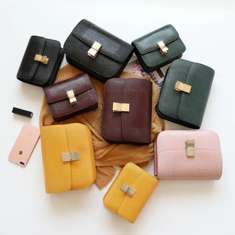 2019 new fashion trends with lizard pattern tofu women's bag small square single shoulder messenger qq036 | Багаж и сумки