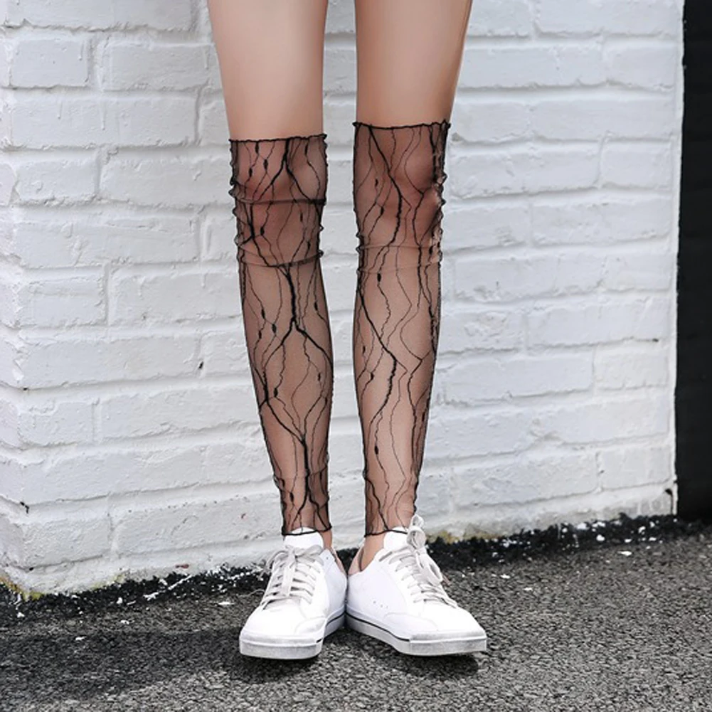YJSFG HOUSE 1 Pair Summer Arm Warmers Women Fishnet Dual Function Silk Anti-UV Gloves Or Leg Lace Mesh Socks Drive Holiday Beach |