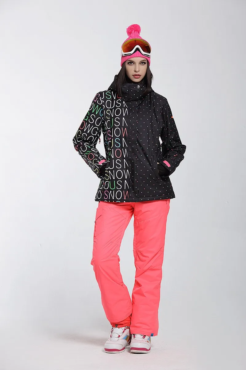 GSOU Лыжная куртка женская куртка для сноуборда зимняя водонепроницаемая ветрозащитная Женская лыжная куртка женская теплая спортивная одежда