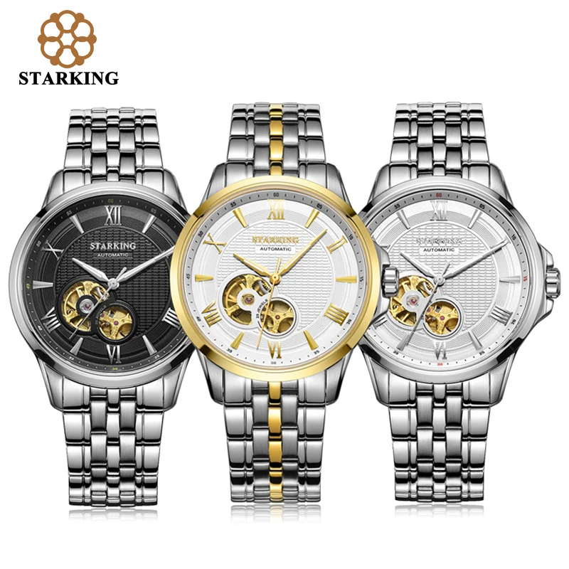 STARKING мужские часы с вырезами механические светящиеся деловые повседневные