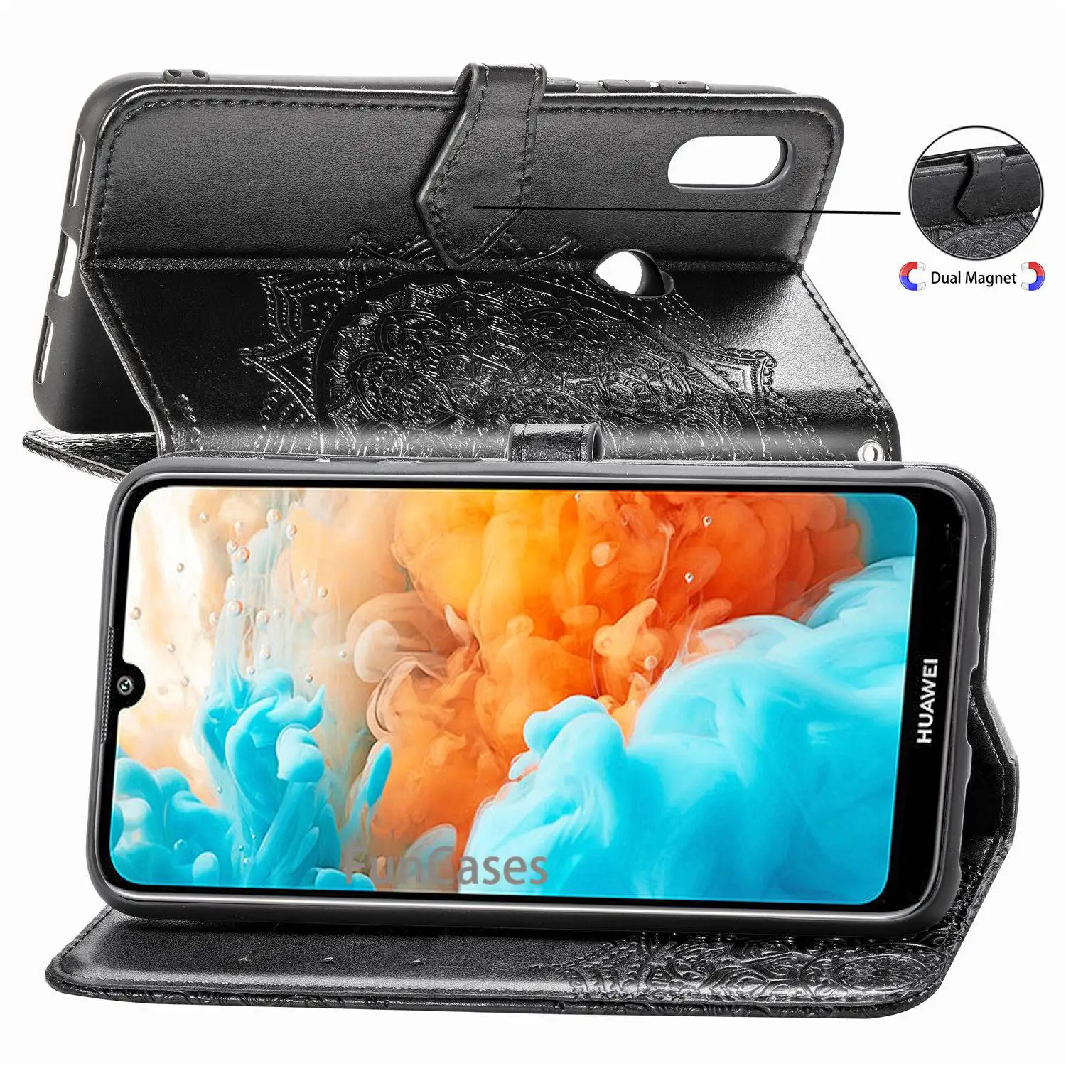 Флип раскладный Кожаный чехол Чехол для huawei Y6 2019 (2019) Coque Y 6 Prime чехол-футляр в виде