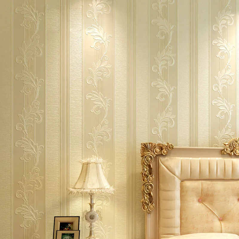 

В европейском стиле 3D рельефные цветочные обои в рулонах для домашнего декора полосатая настенная бумага Нетканая гостиная спальня ТВ фон