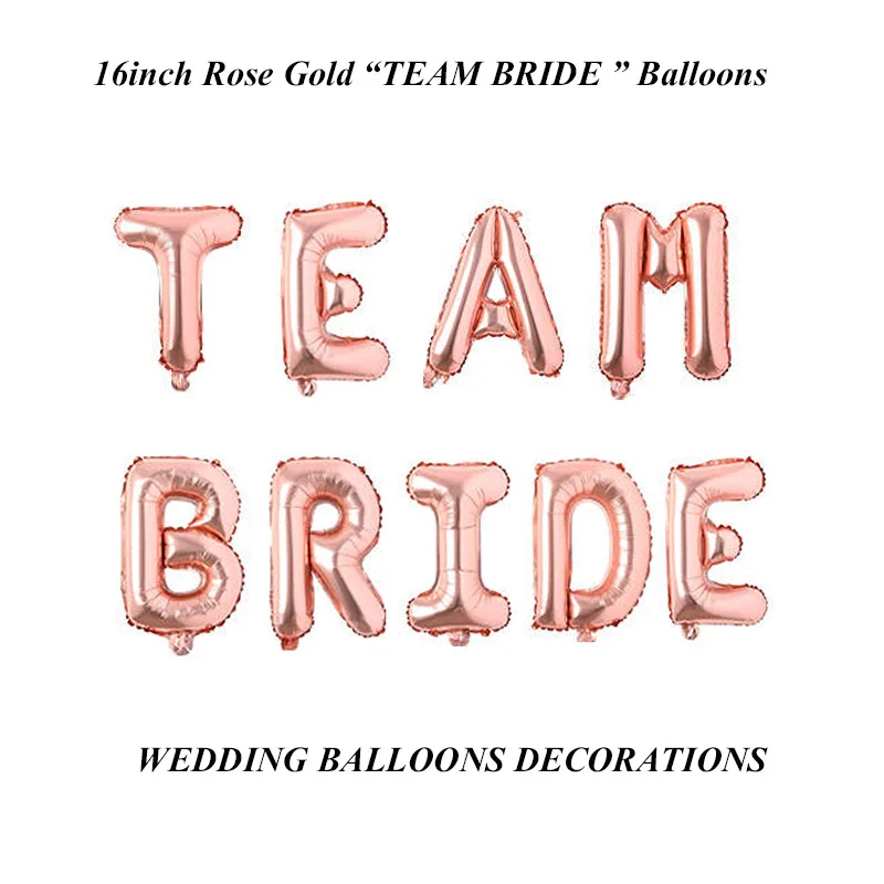 TEAM BRIDE 16 дюймов невесты быть воздушные шары розовый Золотой майлар буквы фольги Воздушные шары Свадебные помолвки курица вечерние воздушные шарики - Цвет: TEAM BRIDE
