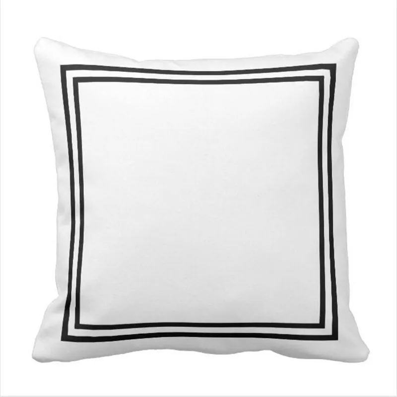 Черно белый чехол накладка с рисунком в рамке|pillow case|throw pillow caseswhite case |