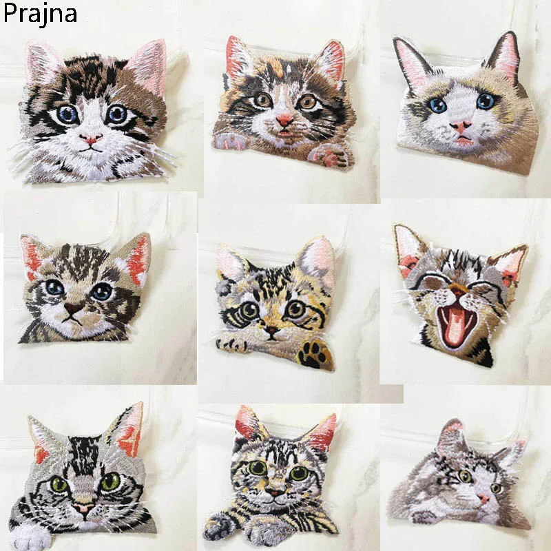 

Prajna Anime Cat Patch Embroidery Badge Applique Pocket Patch Cute Cheap Embroidered Iron On Cartoon Patches For Clothes Sticker