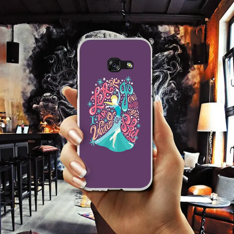 Soft Silicone Mobile Phone Cases For Samsung Galaxy A3 A5 A7 J1 J2 J3 J4 J5 J6 J7 2016 2017 2018 Bags Punk Elsa Tattoo Princess |