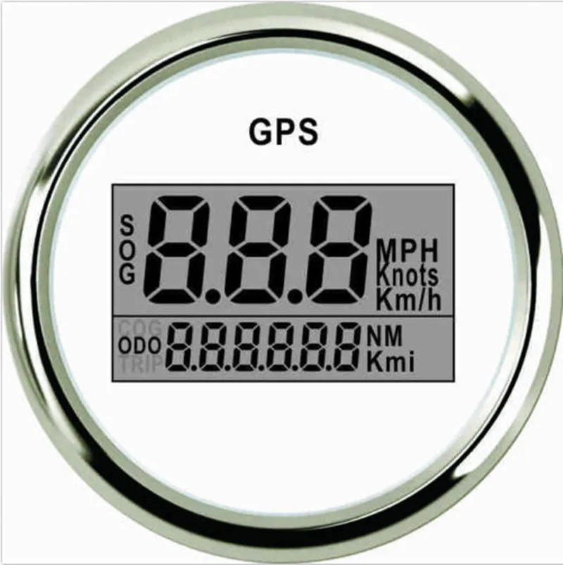 Цифровой GPS Спидометр 52 мм белый Speedo PLG2-BS-GPS для лодки грузовика яхты морского