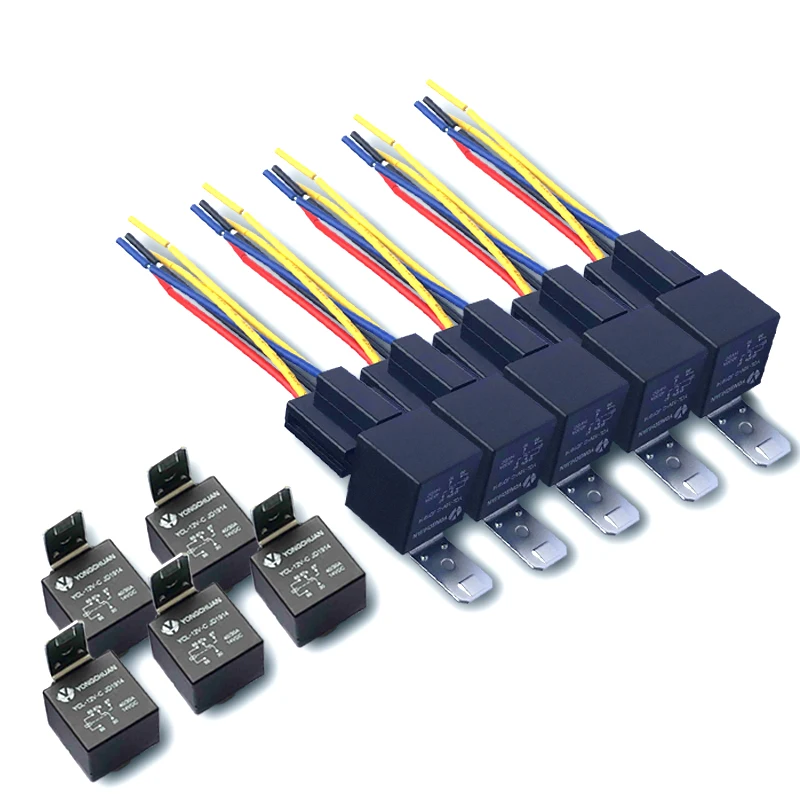 5 комплектов DC 12V 40A автомобильное реле Pin Провода водонепроницаемое и релейное