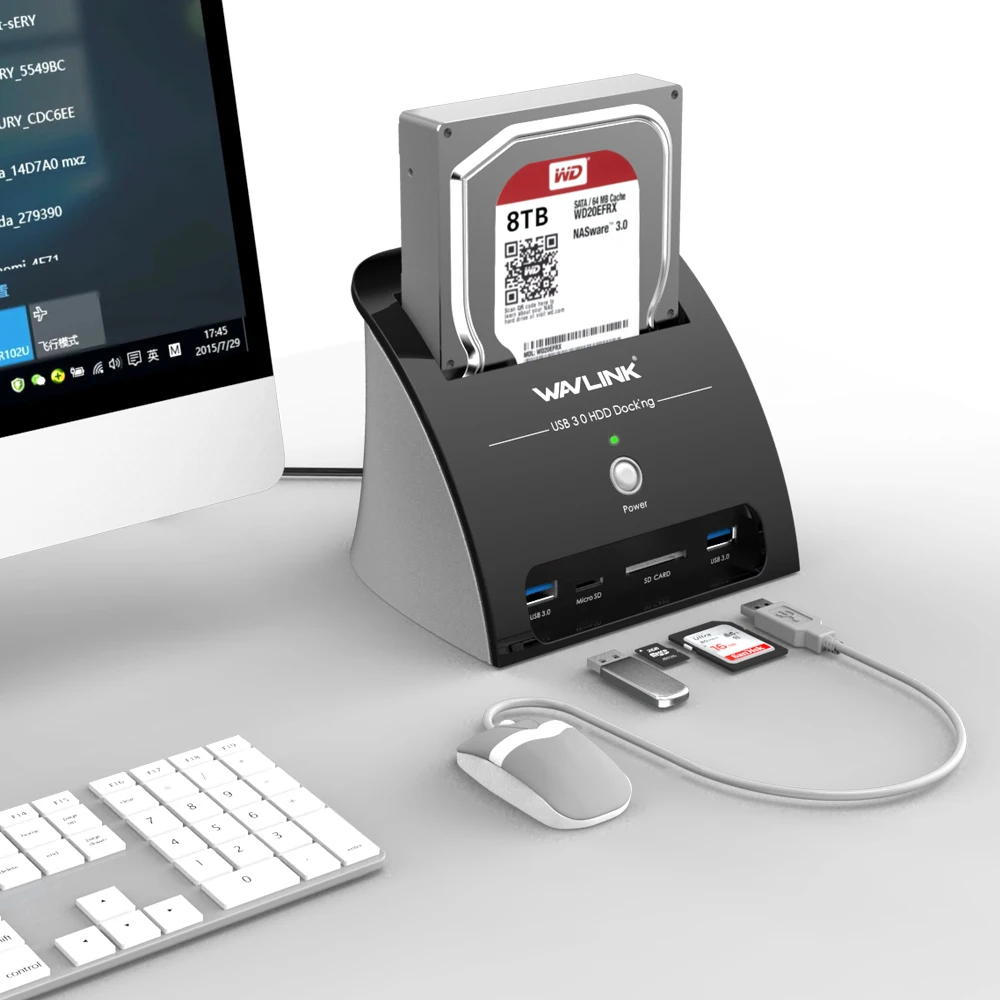 Wavlink USB 3 0 SATA HDD док станция с кардридером слот жесткий диск Внешний корпус чехол