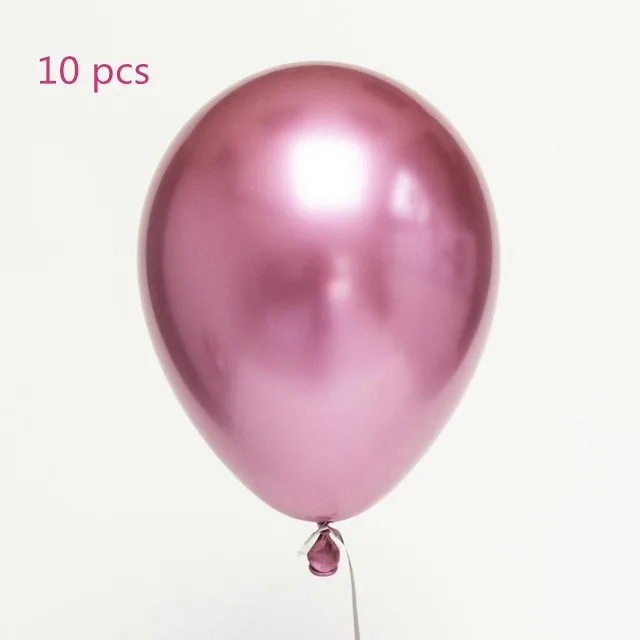 

10pcs/lot Metallic Gold Silver Blue Rose Green Purple Ballon Wedding Happy Birthday Latex Metal Chrome Balloons PSC75