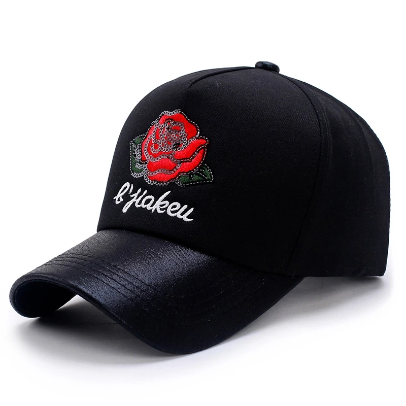 

embroidered sequins rose baseball cap casual shopping visor fashion cap New ladies hat Boutique golf hat
