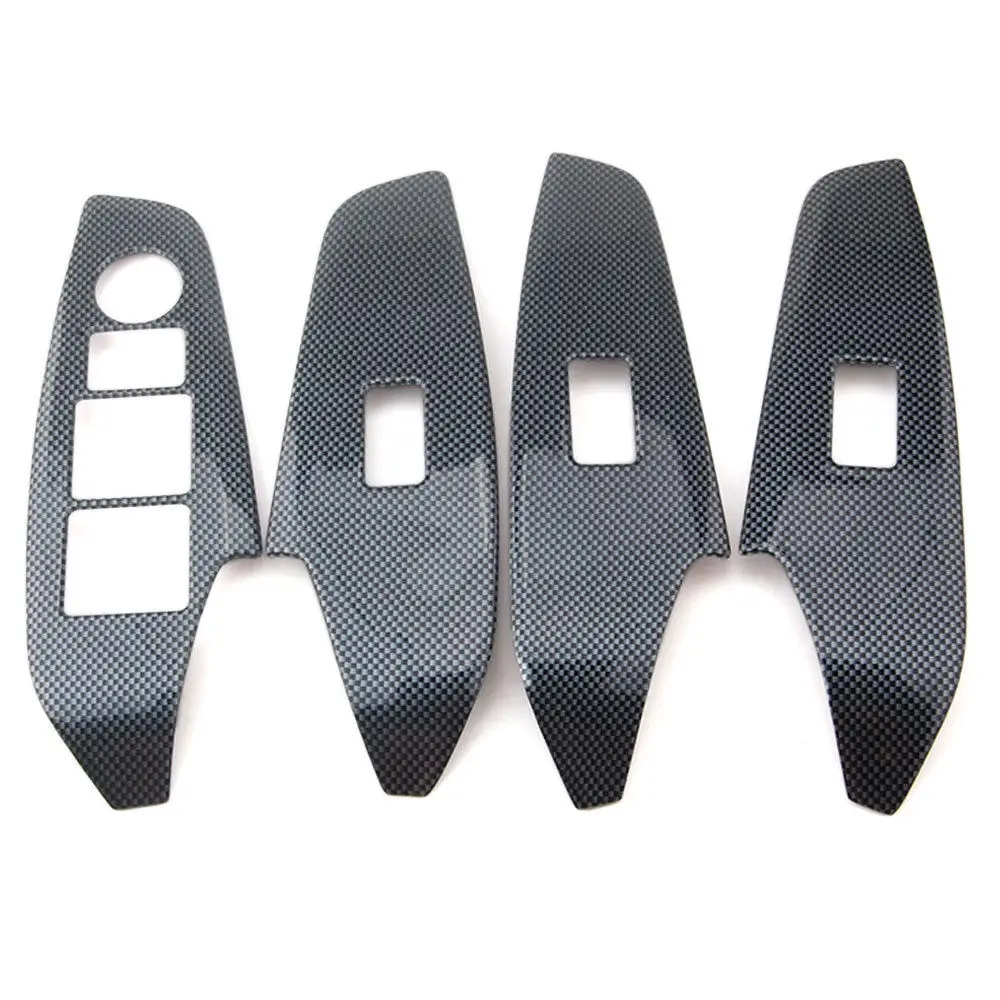 

Цветной подлокотник из углеродного волокна для двери автомобиля, подъемник окна, переключатель, панель, крышка панели, отделка для MAZDA 3 Axela