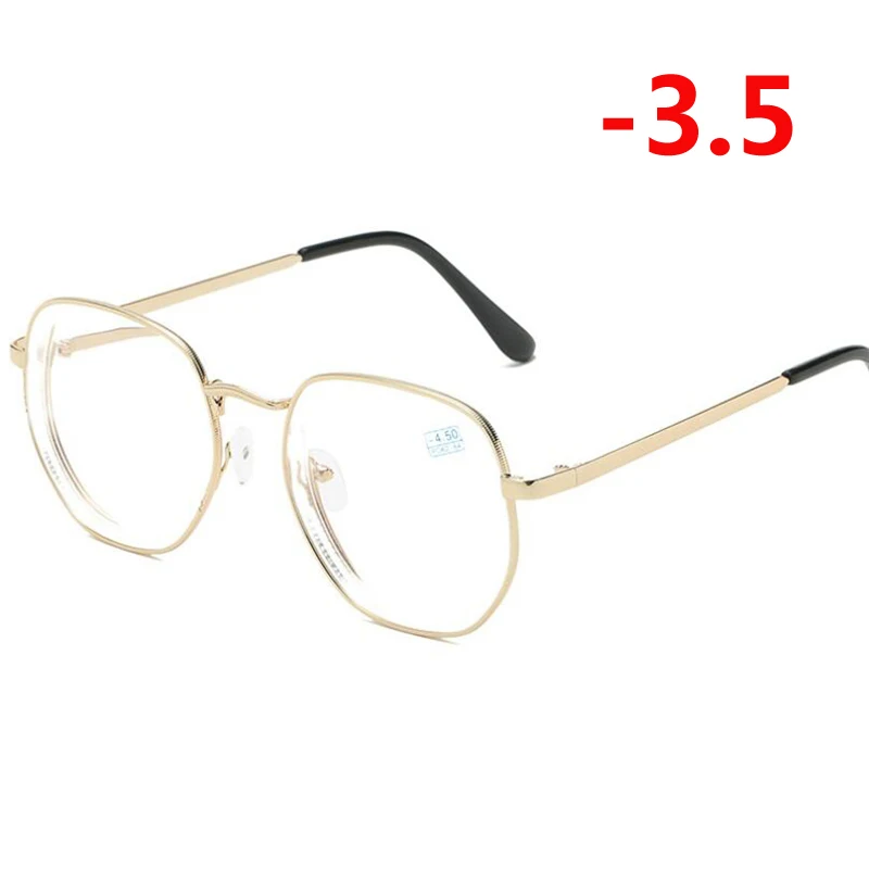 Myopia 350 1,0-1,5-2,0-6,0 студенческие очки для близорукости золотой и черный Оправа синяя пленка короткие очки для коррекции зрения очки по рецепту - Frame Color: Myopia 350
