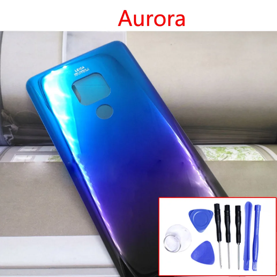 Aurora-With Tool 6,5" Чехол На заднюю крышку для huawei mate 20 HMA-L09 HMA-L29 запасная задняя крышка батарейного отсека с клейкой наклейкой - Цвет: Aurora-With Tool