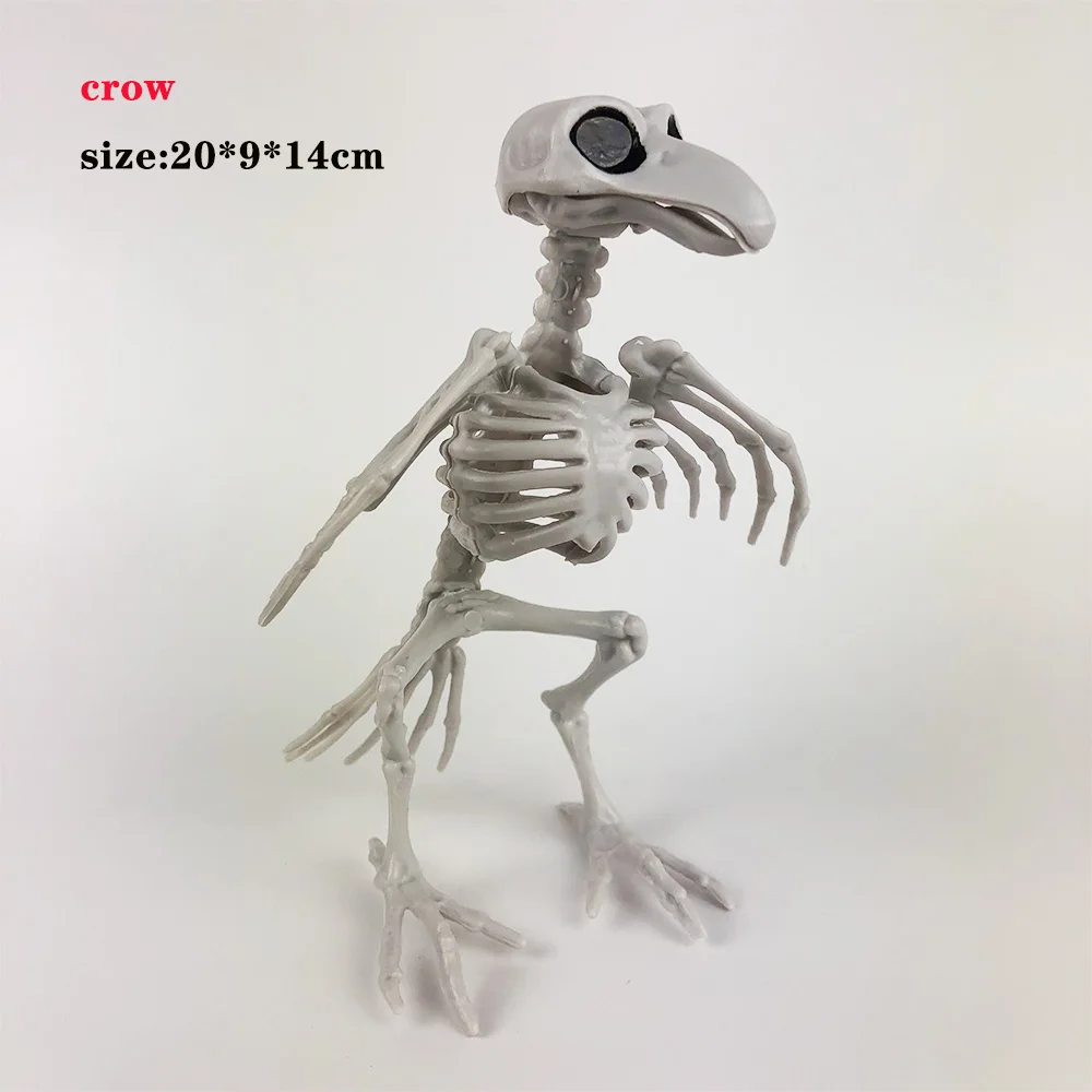 crow Хэллоуин украшения скелет животного собака кости бар череп Хэллоуин ужас дом реквизит для украшения вечеринки - Цвет: crow