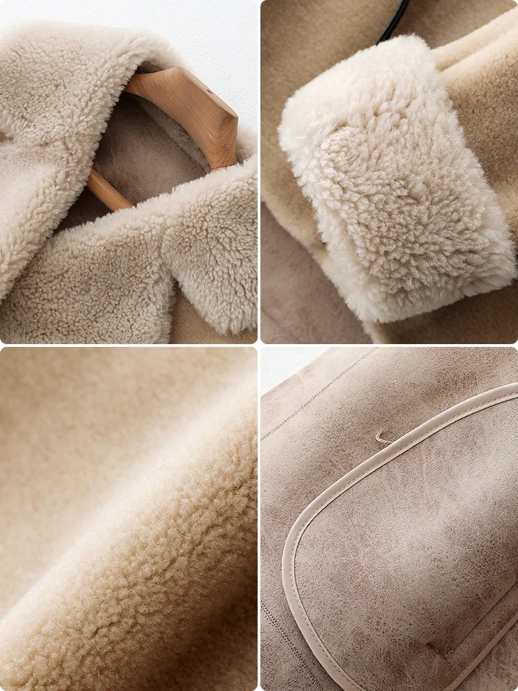 AYUNSUE Sheep Shearling Fur 100% Wool Coat Autumn Winter Jacket Women Clothes 2020 Lamb Korean Jackets Chaqueta Mujer MY3555 | Женская