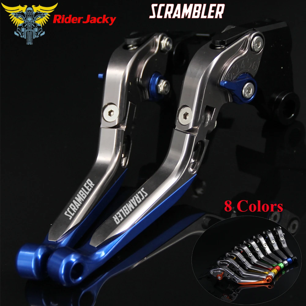 Рычаги скремблера с логотипом Blue + Titanium для Ducati SCRAMBLER Desert Sled 2019 2020 CNC Складные