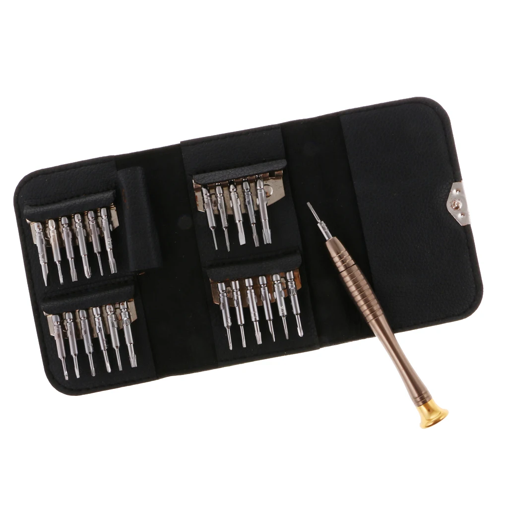 24 Pieces with A handle Precision Screwdriver Tool Kit Watch Mobile Clock Repair Set Portable PU Leather Case | Украшения и