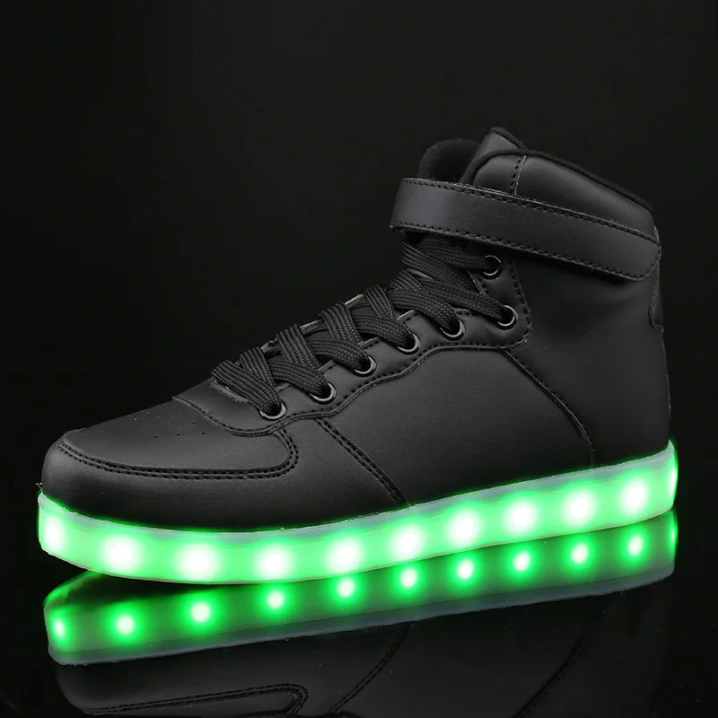 2017 Unisex Adults Lights Up Led Luminous Shoes High Top men Glowing Casual Shoe With Simulation Sole For Men Big Size 35-46 | Обувь